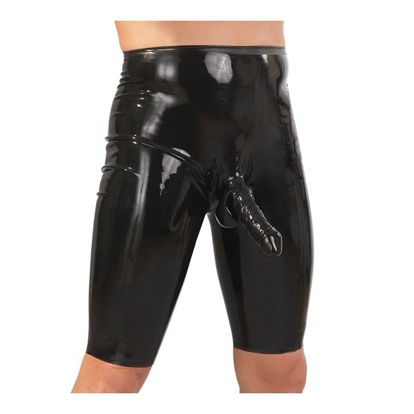 Short Cycliste en latex avec gaine de pénis