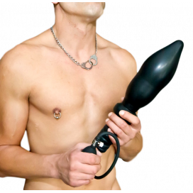 Consolador inflable anal con mango Total 19 x 5 cm