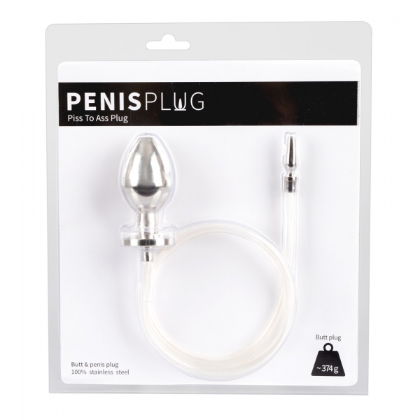 Penis plug with anal plug for Uro game