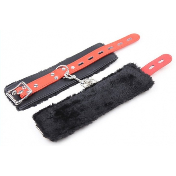 Handcuffs with Black-Red Fur
