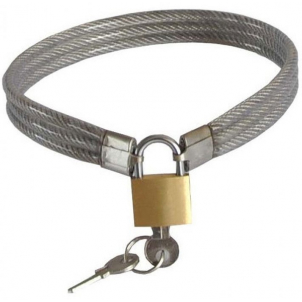 Colar de Metal Slave Lock com Cadeanos