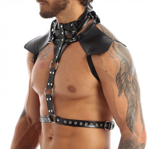 HALTER Faux Harness Black