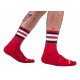 Chaussettes Half Socks Stripes Rouge Noir Blanc