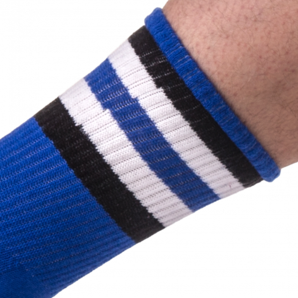 Chaussettes Half Fetish Stripes Bleu Noir Blanc