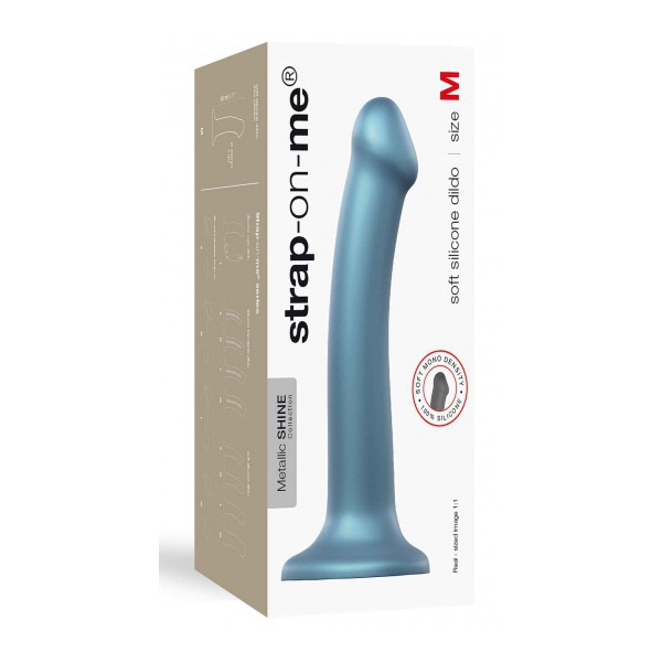 Dildo Strap-On-Me M 16 x 4 cm Blau Metallic Shine