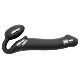 Vibrating Dildo Strap-On 3 Motors L 16 x 3.7 cm Black