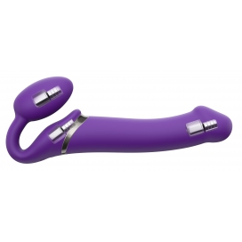 Vibrating Dildo Strap-On 3 Motors L 16 x 3.7 cm Purple