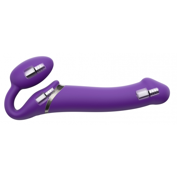 Dildo vibrante Strap-On 3 Motori L 16 x 3,7 cm Viola