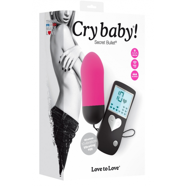 Kabelloses vibrierendes Ei Cry Baby 7.5 x 3 cm Rosa