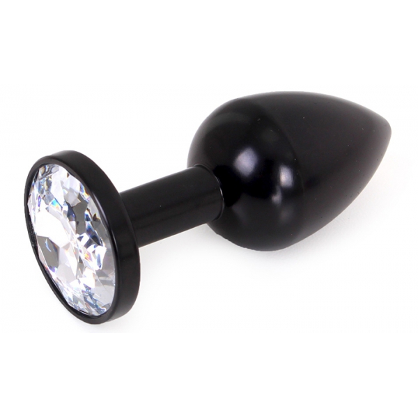 Plug Bijou Anal Alu Gem light 6 x 2.8 cm Black