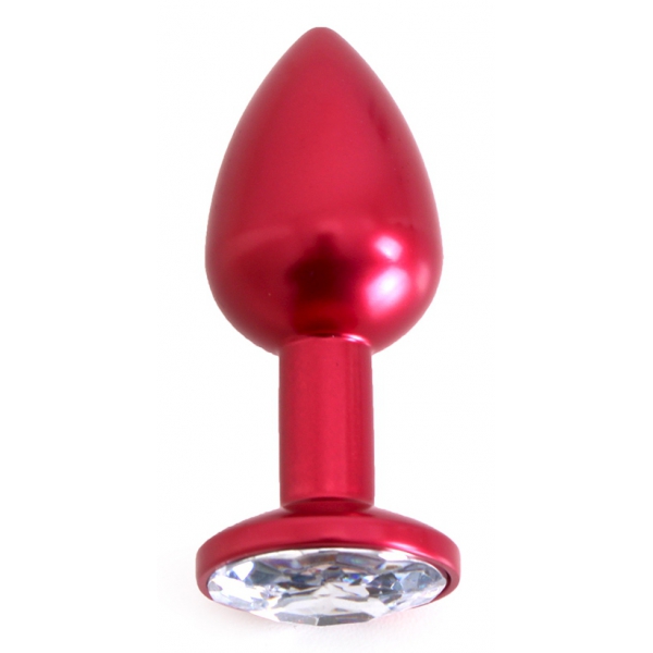 Stekker Bijou Anaal Alu Gem Licht 6 x 2,8 cm Rood