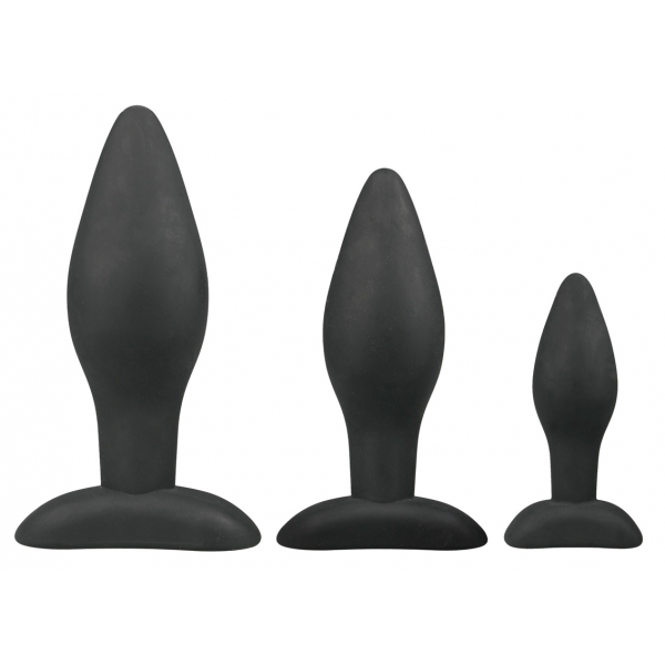 Kit of 3 black Rocket silicone plugs