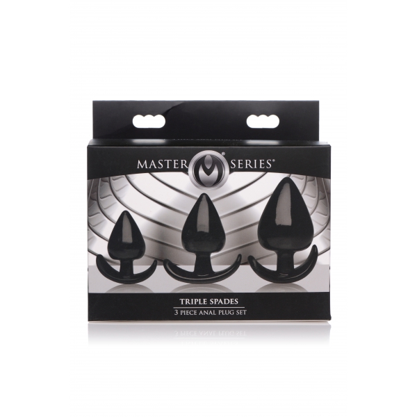 Set of 3 Spades plugs Black