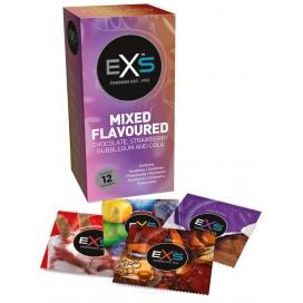 Preservativos con sabor a mezcla de sabores x12