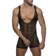 Singlet Mesh Wrestling Suit Black