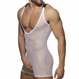 Singlet Mesh Wrestling Suit White