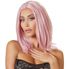 Cottelli Accessoires Parrucca di capelli di media lunghezza rosa