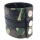 Leather wristband - Camouflage - with zip
