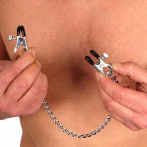 The Red Metal breast clamps with chain