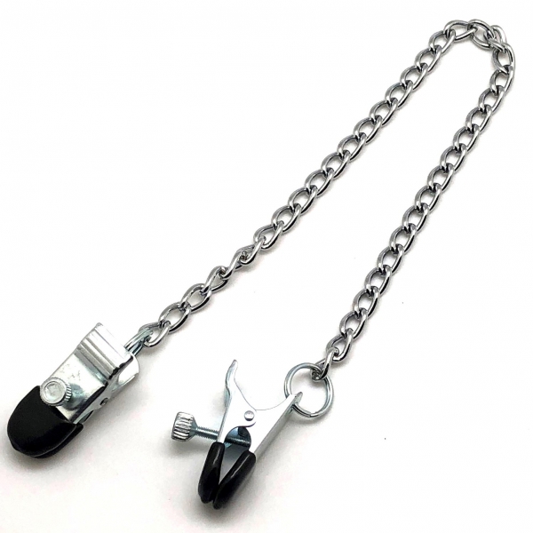 Metal breast clamps with chain