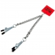 Metal breast clamp with chain