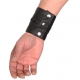 Leather wristband - Black/Black- with zip