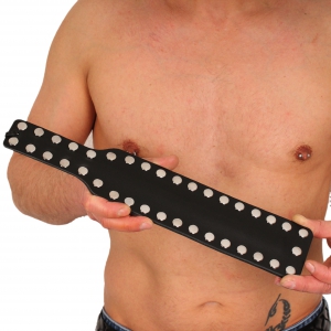 The Red Leather paddle - 37 metal rivets - 38cm X 7.50cm