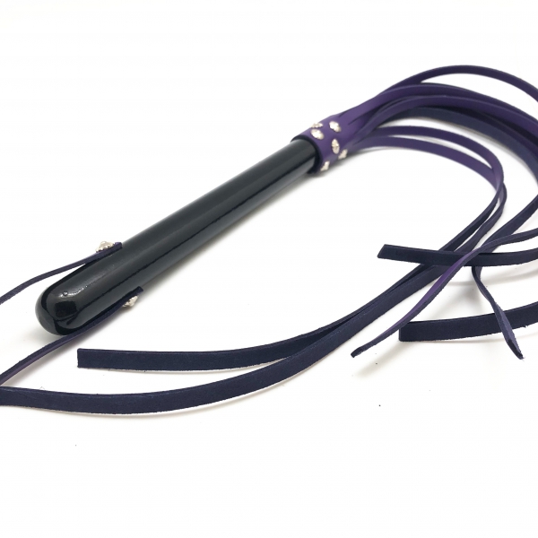 MARTINET BRINS EN CUIR VIOLET - 78cm - MANCHE EN BOIS