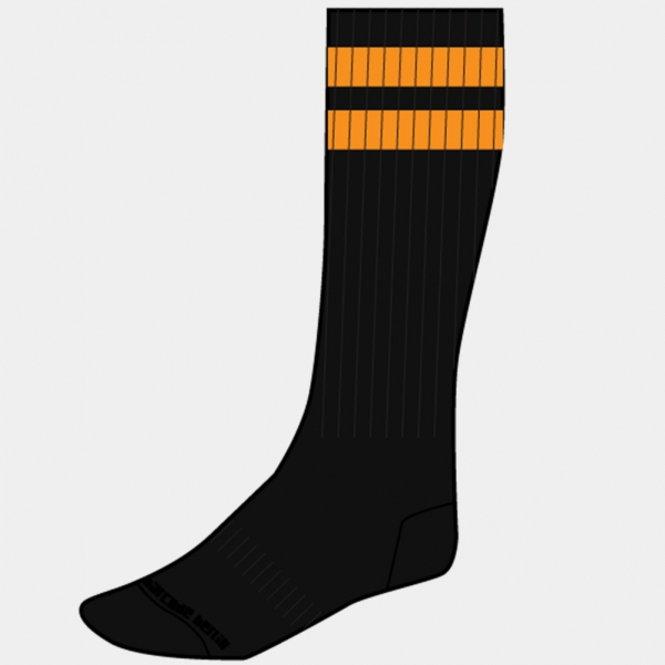 Calcetines de gimnasia negro-naranja fluorescente