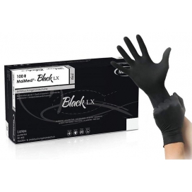 MaiMed BLACK LX Poedervrije Latex Handschoenen Zwart x100