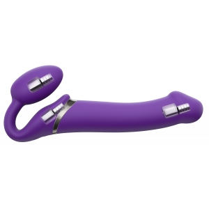 strap on me Consolador vibrador STRAP-ON 3 Motors M 16 x 3,5 cm Morado