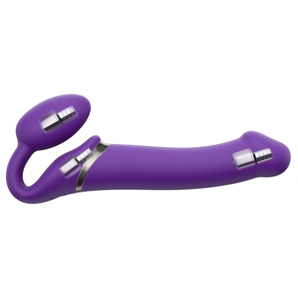 Vibrierender Dildo STRAP-ON 3 Motoren XL 16 x 4.5 cm Violett