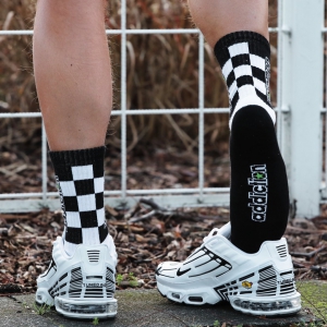 Addiction SOCKS Addiction Damier White-Black Socks