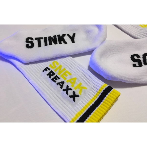 Meias STINKY SOXX Branco-amarelo