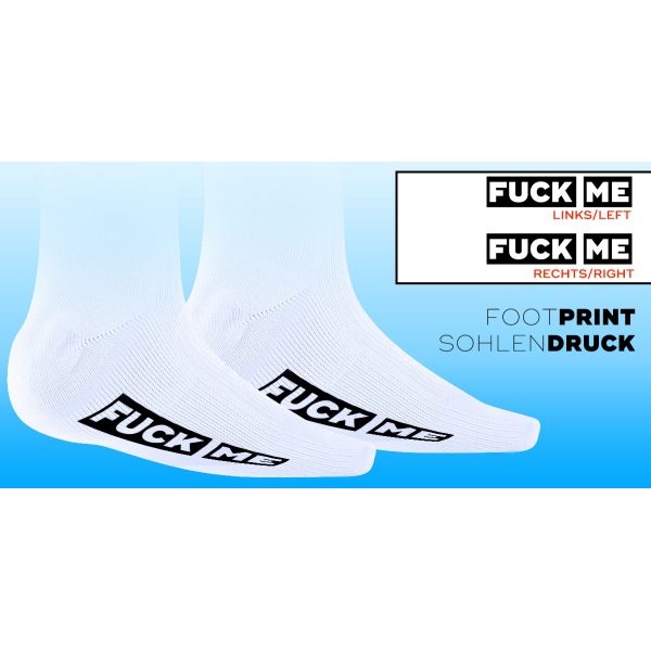 FUCK ME Socken Weiß-Schwarz