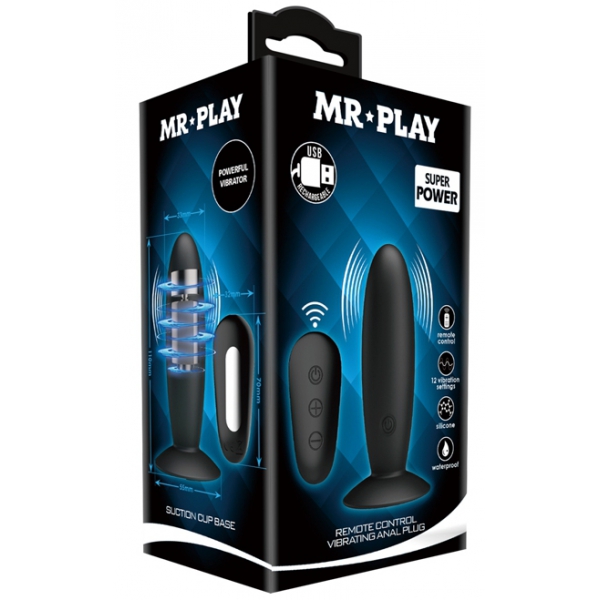 Vibrerende plug met afstandsbediening VIBES CONTROL Mr Play 10 x 3,3cm