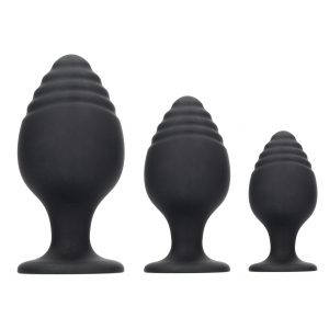 Ouch! Set of 3 Rippled Silicone Plugs