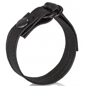 Calexotics Anel de Couro Preto CINCH Cockring