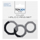 Lot de 3 cockrings Silicone Power Halo Noirs