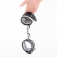 White-Black leather handcuffs