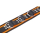 Lederhalsband 3 Ringe D Orange-Schwarz