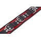 Lederhalsband 3 Ringe D Rot-Schwarz