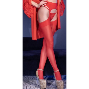 Chilirose Mina jarretelgordel effect panty - Rood