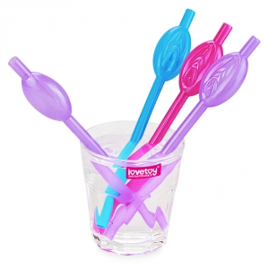 LoveToy Multicolored Pussy Vulva Straws x9