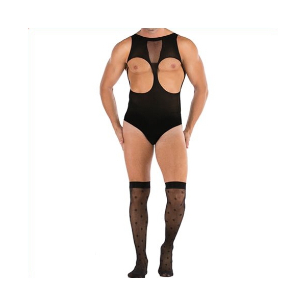 Jumpsuit + Strümpfe TEDDY Sexy schwarzes Outfit