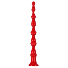 Gode long BEADS REPTIL 50 x 5cm Rouge