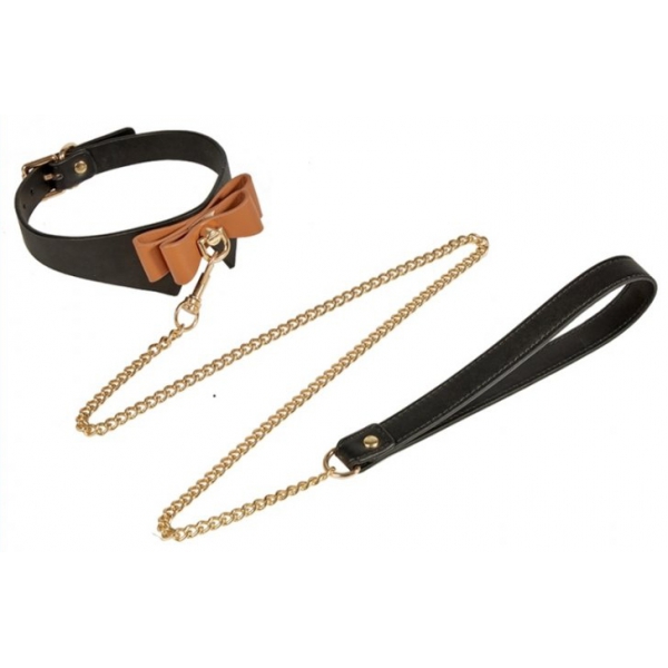 Zwart en bruin Butler Halsband en Lood