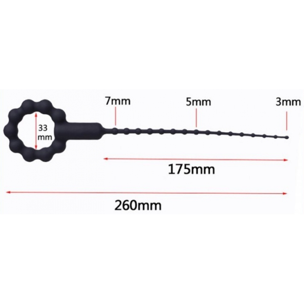 Vibrierende Harnröhrenstange mit O-Ring 17.5cm - Durchmesser 3 bis 8mm