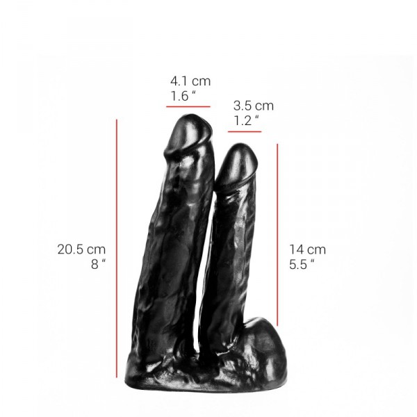 Doppel Dildorama Dildo 18 x 4 cm Schwarz