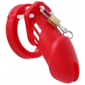 Silicone Chastity Cage Bran 9 x 3cm Red